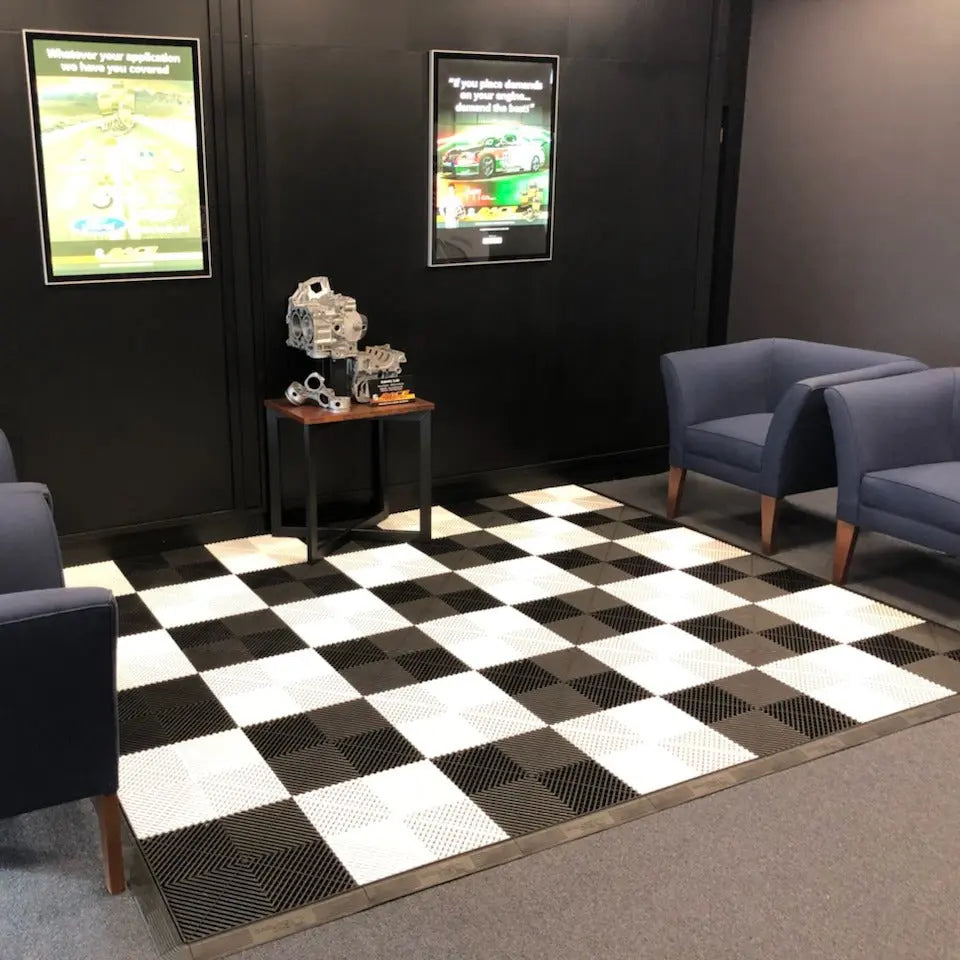 DALLE DE SOL EFFET DAMIER BLANC MISTER DALLE