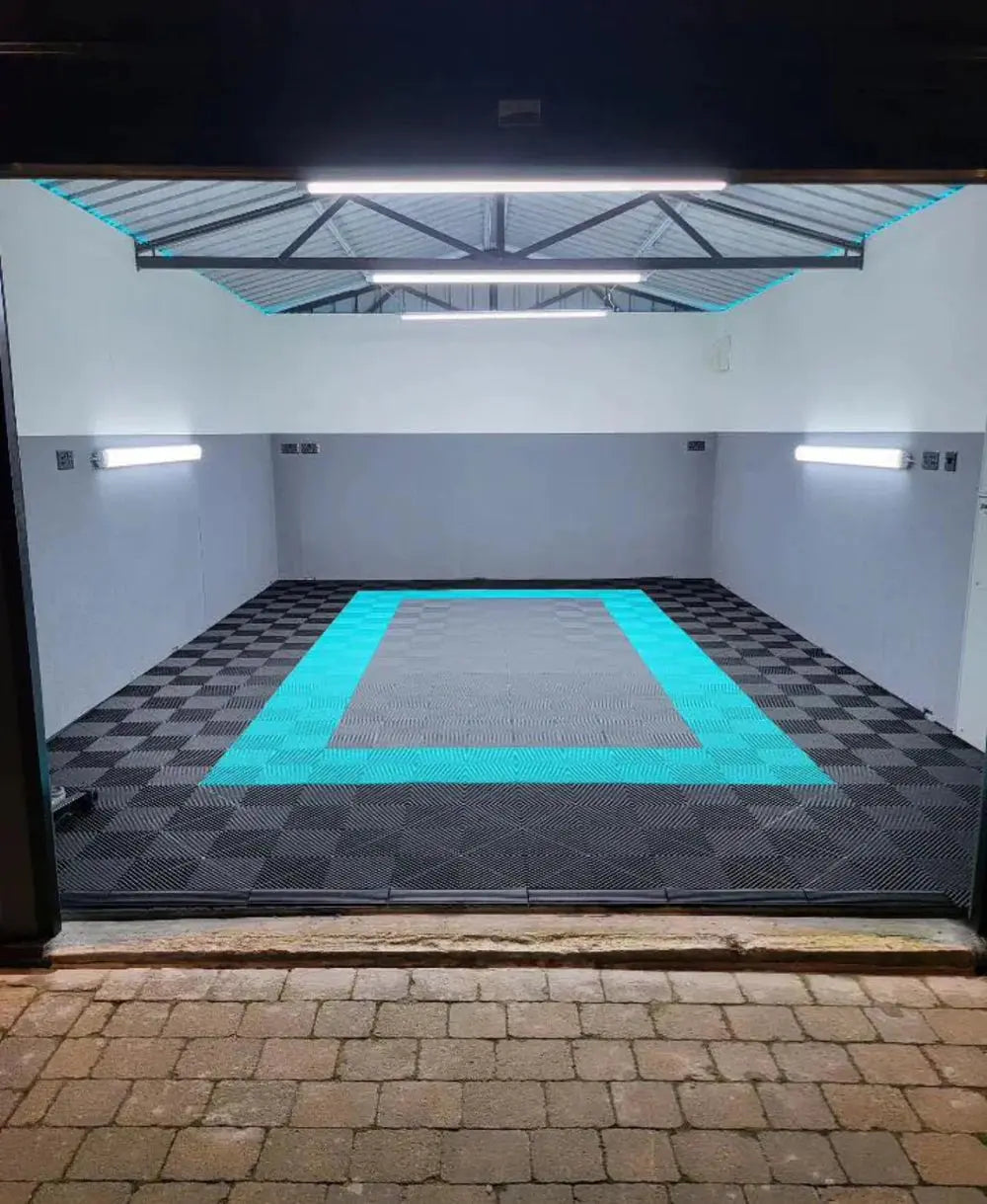 DALLE DE SOL EFFET DAMIER BLEU CLAIR MISTER DALLE