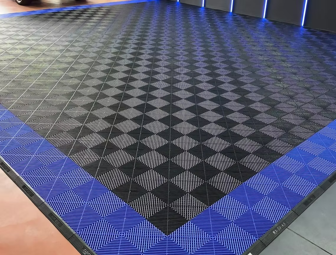 DALLE DE SOL EFFET DAMIER BLEU FONCÉ MISTER DALLE