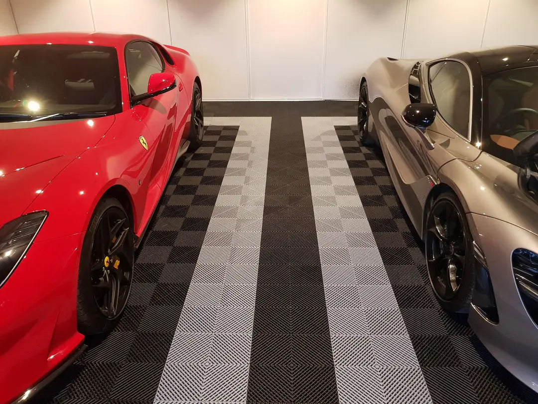 DALLE DE SOL EFFET DAMIER GRIS CLAIR MISTER DALLE