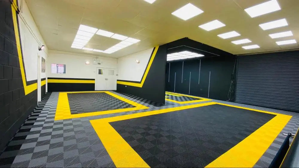 DALLE DE SOL EFFET DAMIER JAUNE MISTER DALLE