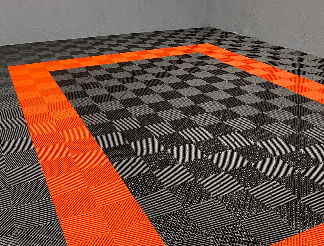 DALLE DE SOL EFFET DAMIER ORANGE MISTER DALLE