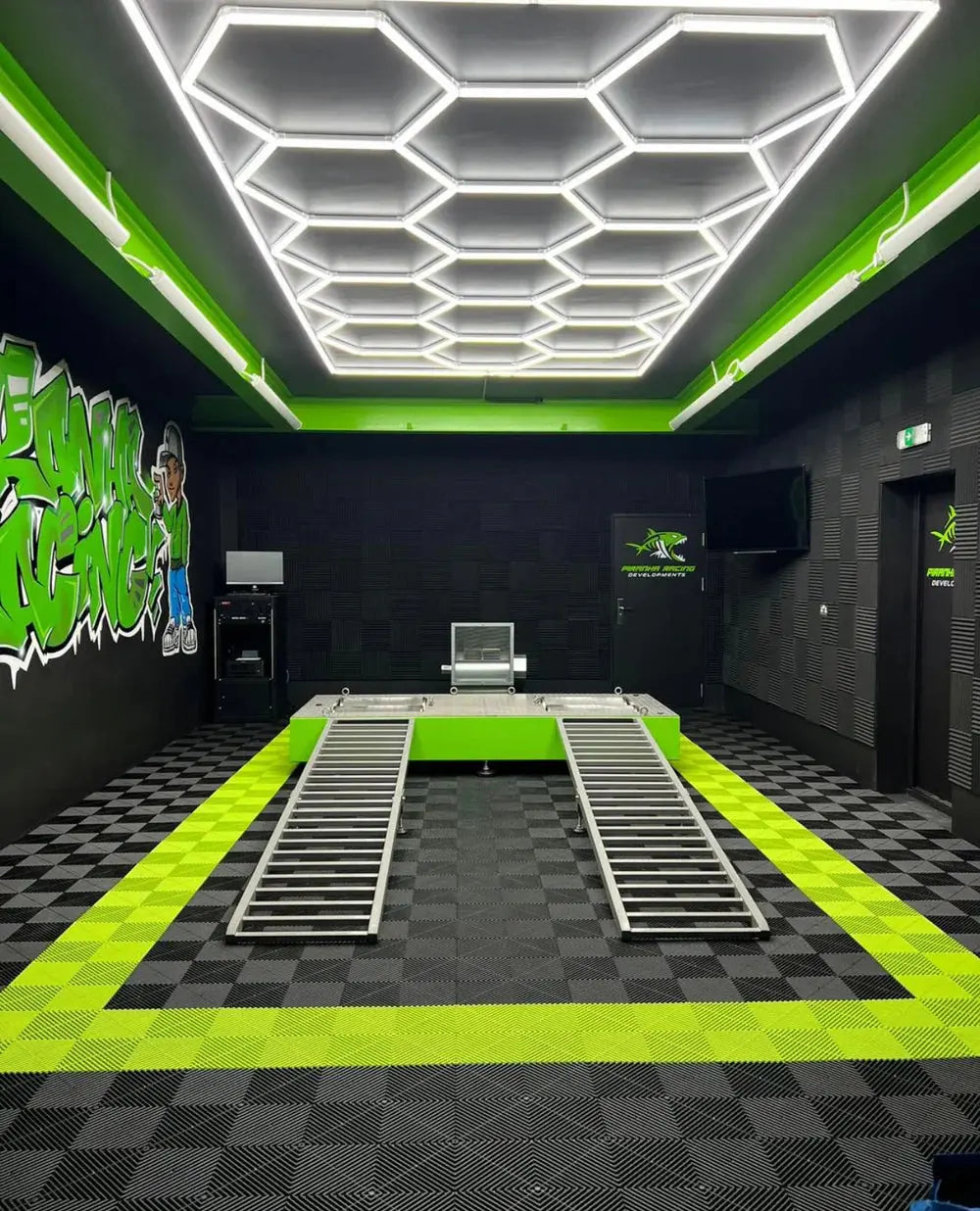 DALLE DE SOL EFFET DAMIER VERT FLASH MISTER DALLE